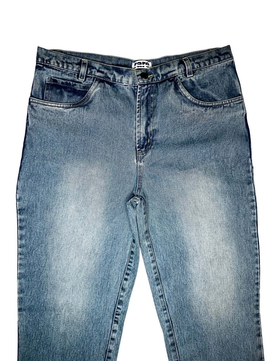 Pair of blue jeans on a white background