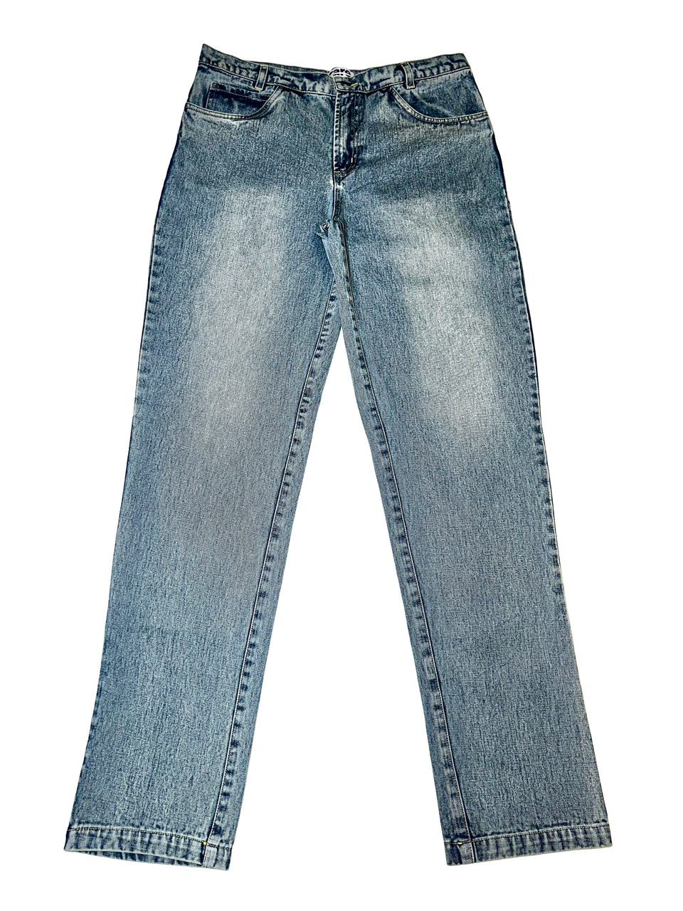 Rare summer 2026 straight relax fit light blue denim jeans with embroidered back pockets. 